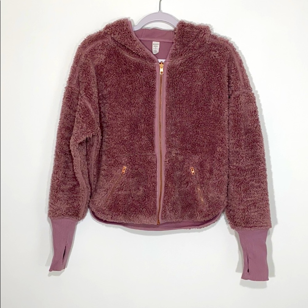 Athleta - Fuzzy Lavender Zip Up Jacket